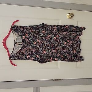 Navy patterned sleeveless top